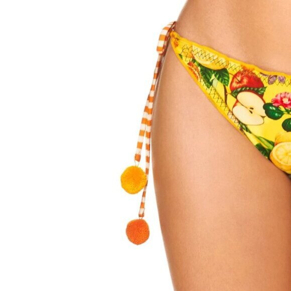 NWT Cosita Linda reversible tropical print triangle bikini top & bottom set - Picture 8 of 16